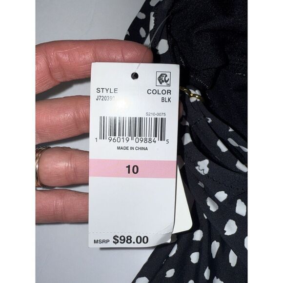 Leilani One Piece Swimsuit Black Adjustable Straps Flattering V Neck Bra‎ Cup 10 - Picture 11 of 13